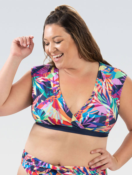 Women's Las Palmas Print Swimsuit Top | Surplice Front | Swimwear