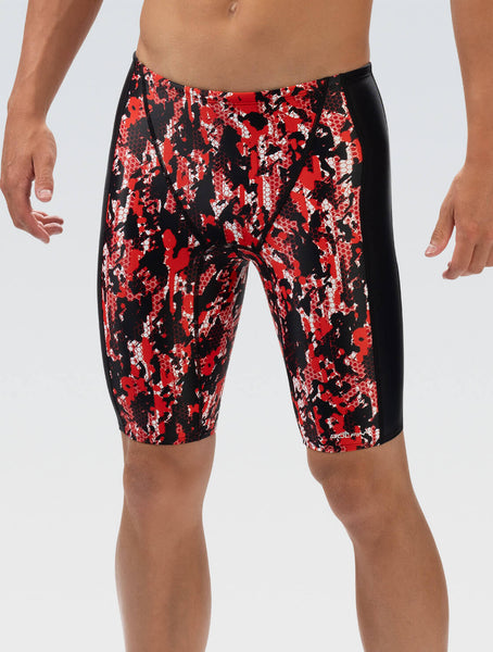 Men's Breaker Red Jammer Swimsuit | Spliced Jammer | XtraSleek
