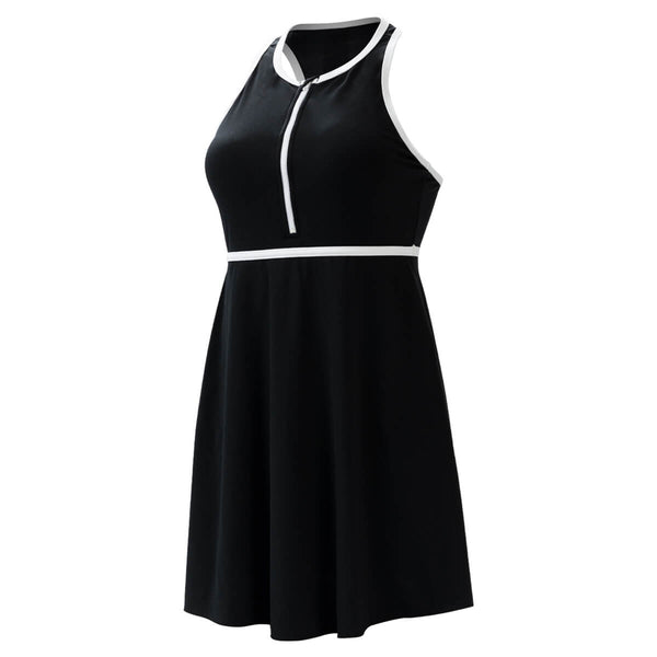 Women's Black Zip Front Swimsuit Dress | Zip Front | Swim Dresses