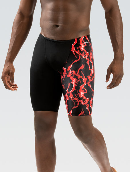 BLK HINO RED DOLPHINS ウォームアップウェア 3XL Men's Red Vapor Print Jammer Swimsuit | Color Block | Competition