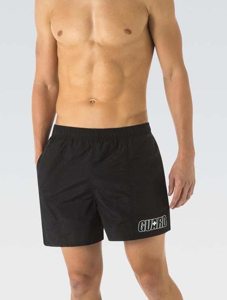 け*ん様 Vaultroom WATER SHORTS / BLACK XL ハ Men's Solid Black Guard Branded 5 Inch Water Shorts | Swim Shorts