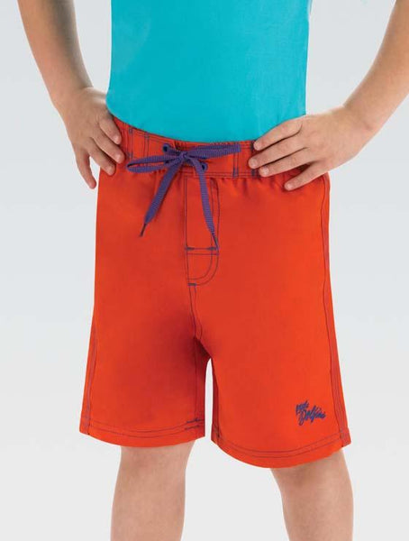 Boys' Orange Swim Trunks | Chlorine Resistant Swimwear | Mesh