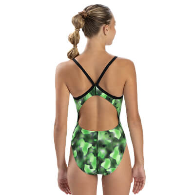 XtraSleek Magma Green V-Back One Piece – Dolfin Swimwear