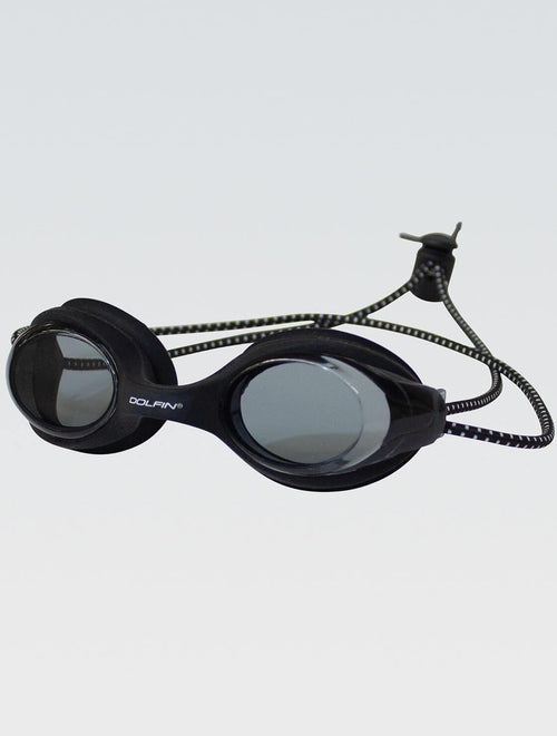 black goggles swimming Dolfin Bungee Racer Goggle