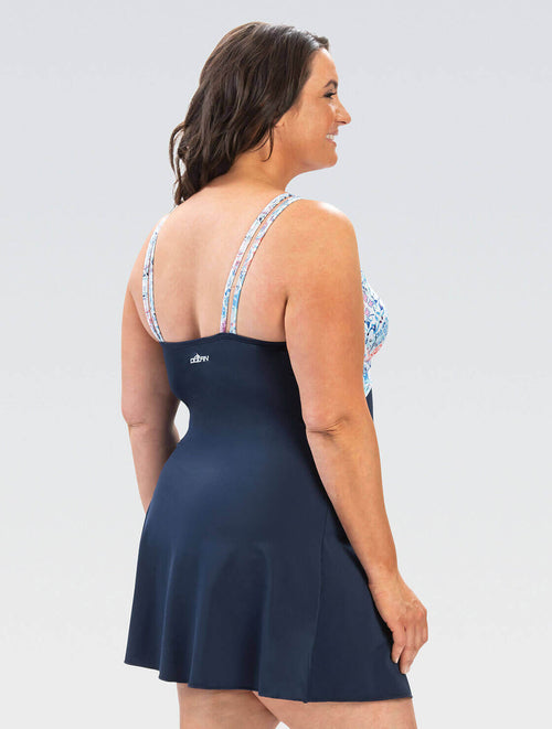 Women's Aquashape Knot Front Swim Dress: Las Palmas - Size: 8 | Dolfin Swimwear Women's Aquashape Knot Front Swim Dress: Las Palmas - Size: 8 | Dolfin Swimwear