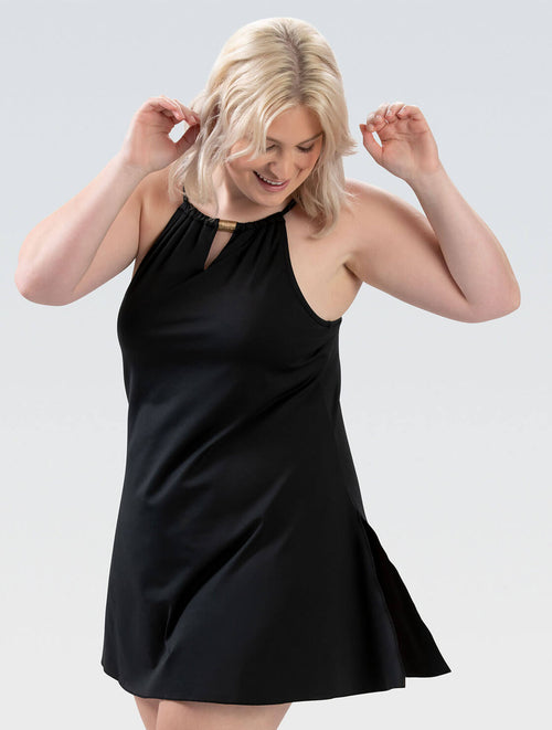Women's Aquashape Black A-Line Swim Dress - Size: 8 | Dolfin Swimwear Women's Aquashape Black A-Line Swim Dress - Size: 8 | Dolfin Swimwear