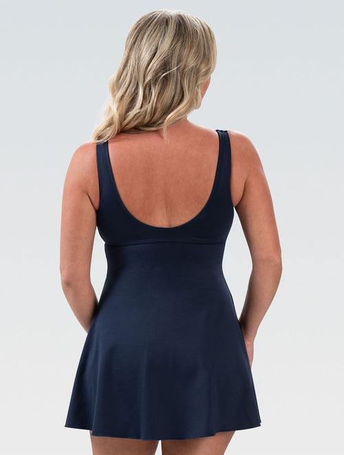 Dolfin Aquashape Wrap Front Swim Dress Nautical / 6 Dolfin Aquashape Wrap Front Swim Dress Nautical / 6