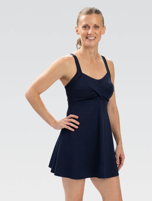 Dolfin Women's Aquashape Fit & Flare Swim Dress Navy 18