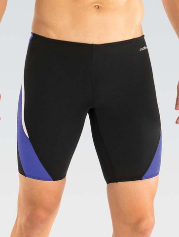 Men's Black Purple and White Jammer Swimsuit | Color Block