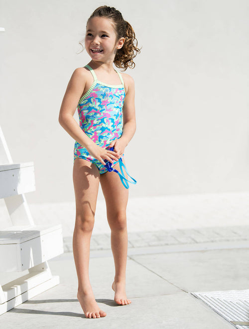 Little Dolfin Girls’ One Piece Swimsuit: Hide N Seek – Dolfin Swimwear