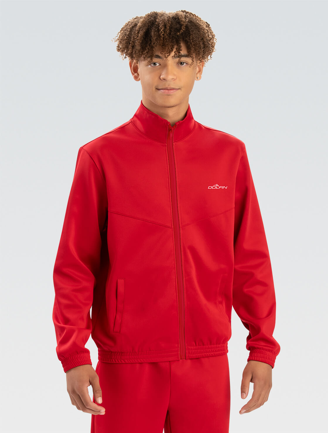 Unisex Red Slim Fit Warm-Up Jacket : WUJ02D-152 – Dolfin Unisex Red Slim Fit Warm-Up Jacket : WUJ02D-152 – Dolfin